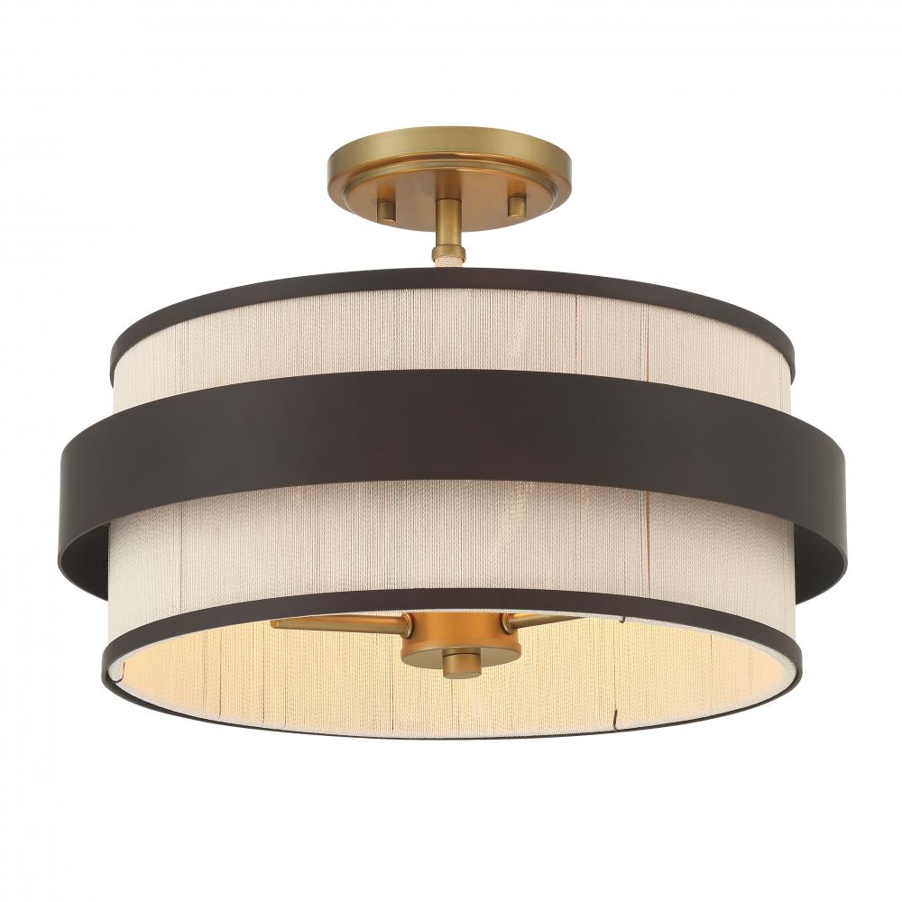 3 LIGHT SEMI FLUSH