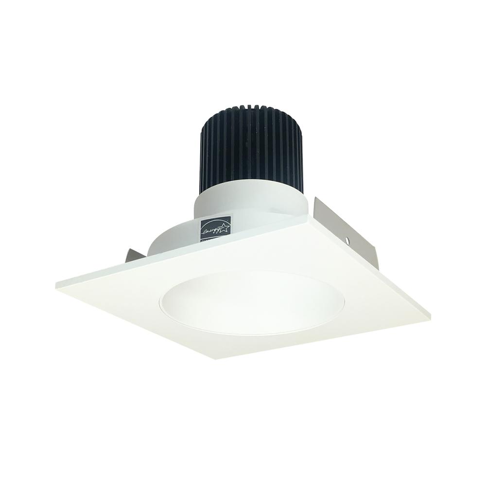 4" Iolite LED Square Reflector with Round Aperture, 800lm / 14W, 5000K, Matte Powder White