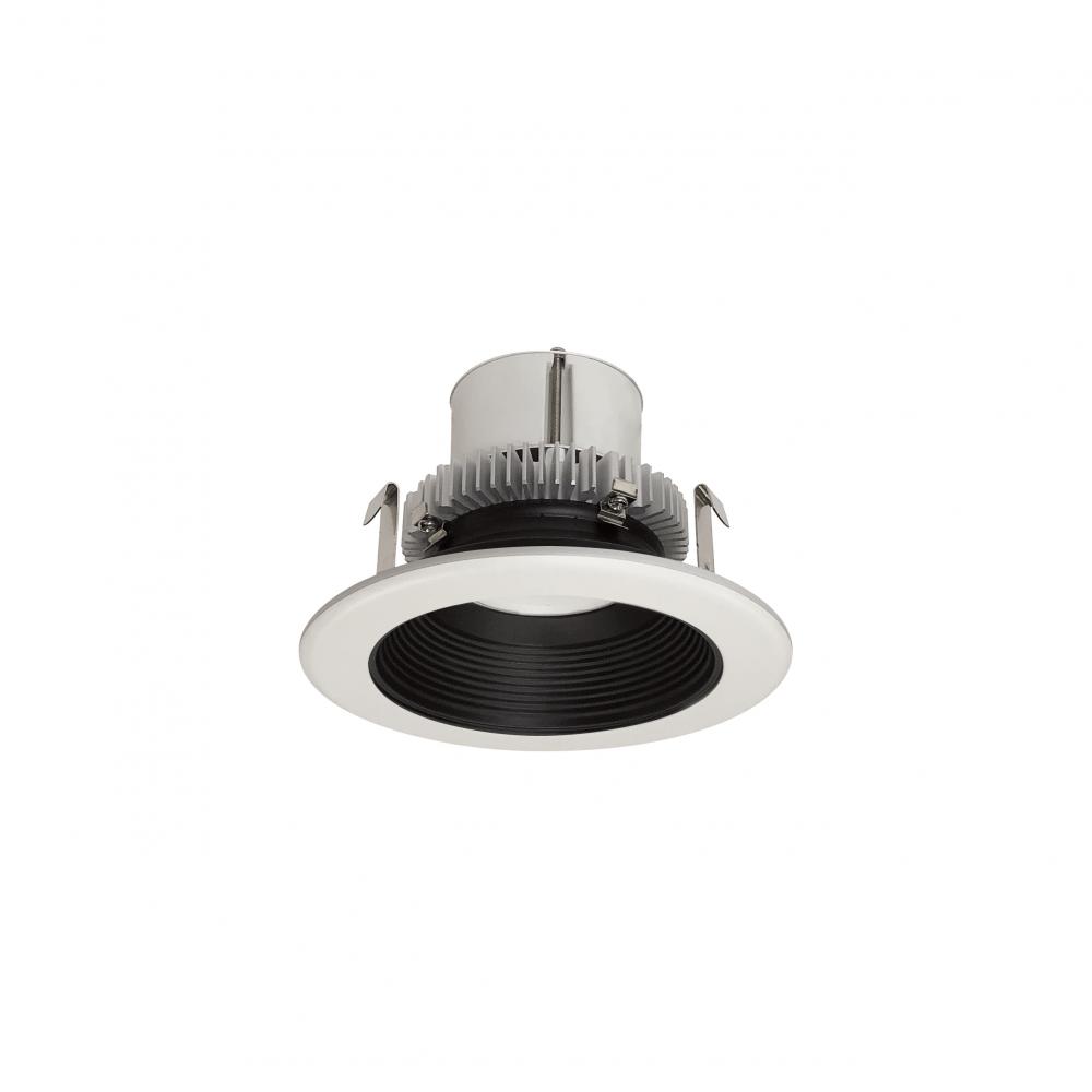 4" Cobalt Click Round Retrofit Baffle, 750lm / 10W, 3000K, Black Baffle / White Flange
