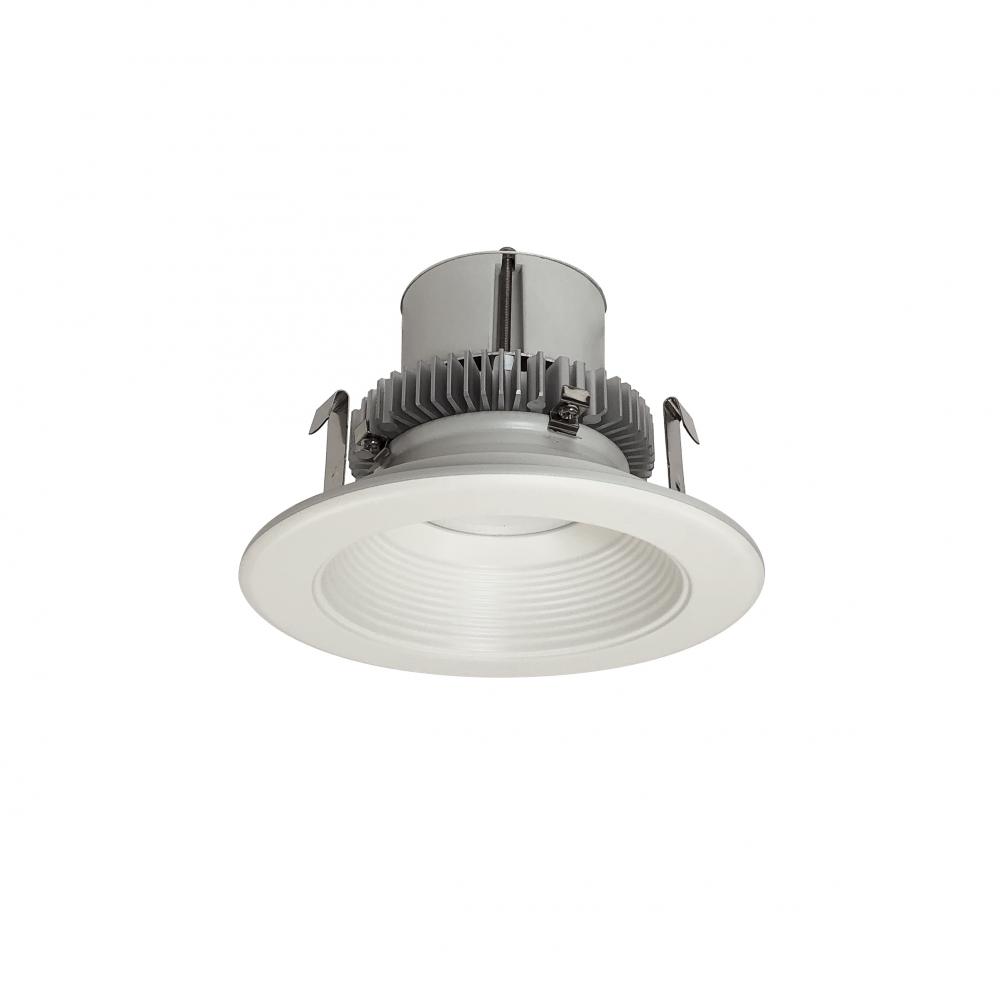 4" Cobalt Click Round Retrofit Baffle, 1000lm / 12W, 3000K, White Baffle / White Flange