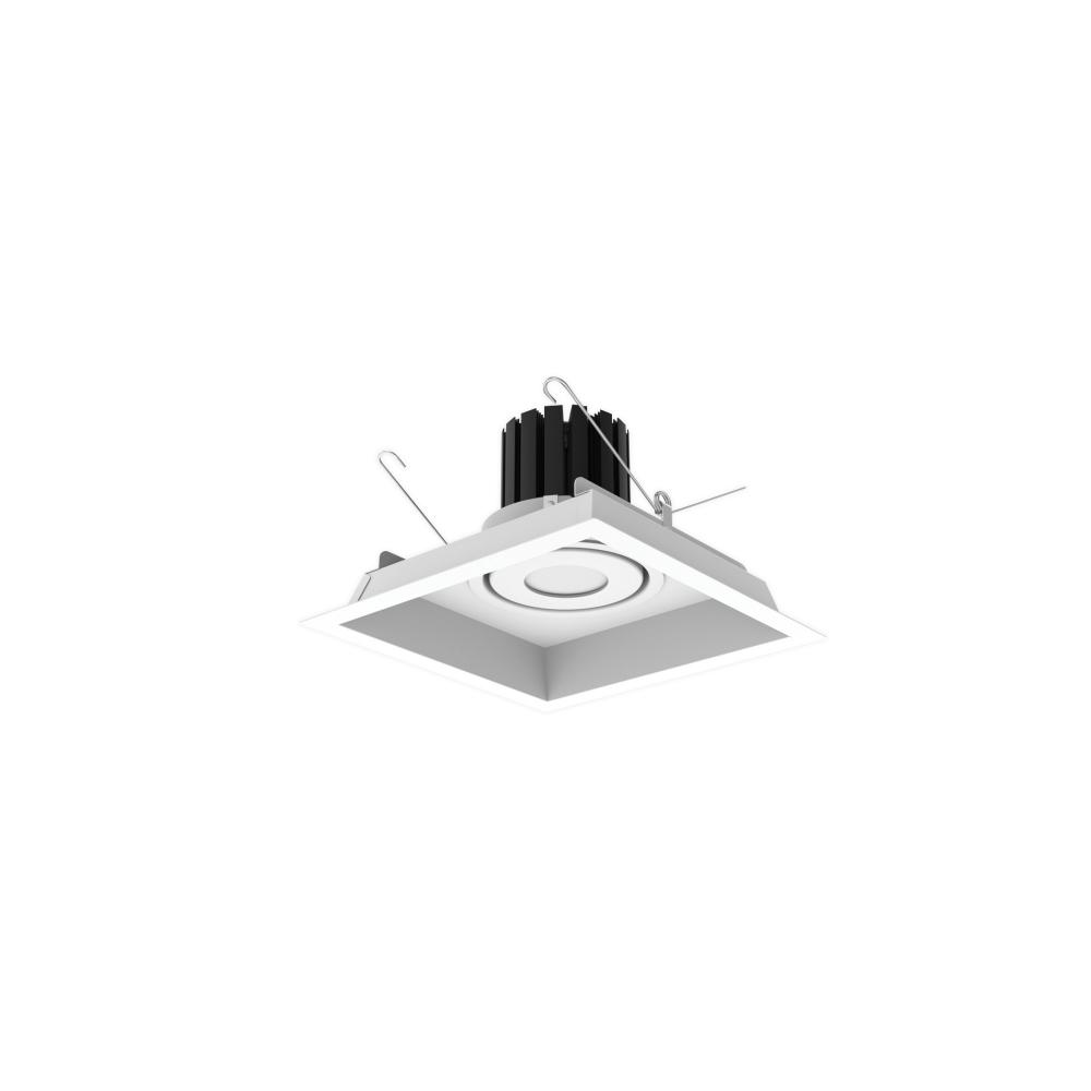One-Head Flanged LED Multiple Lighting Trim, 3500lm per Head w/ Flood Optic, 3000K, Regressed White