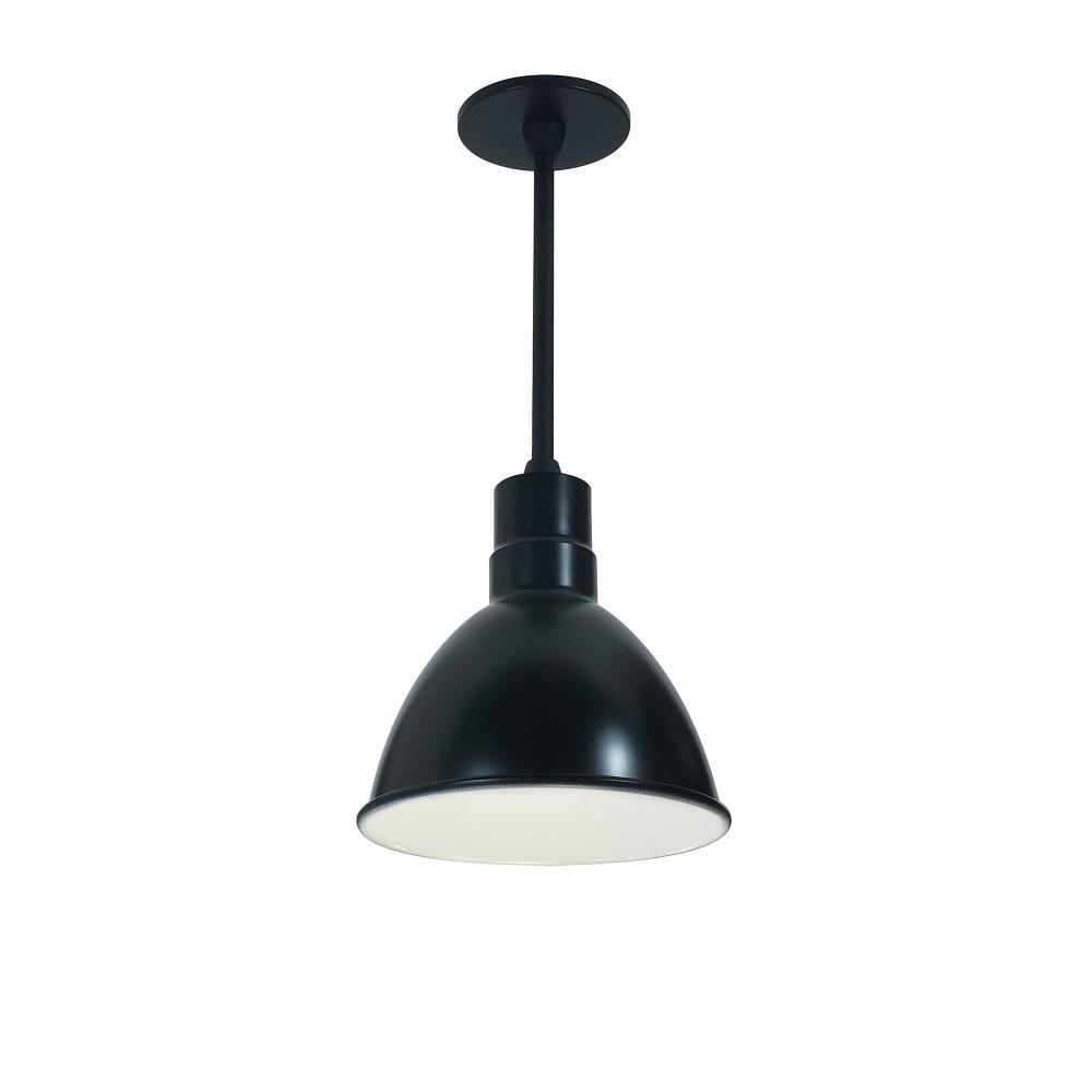 8" RLM 84" Stem Mounted LED Shade, 2200lm, 3500K, Black/White, 120V 0-10V/Triac/ELV & 277V
