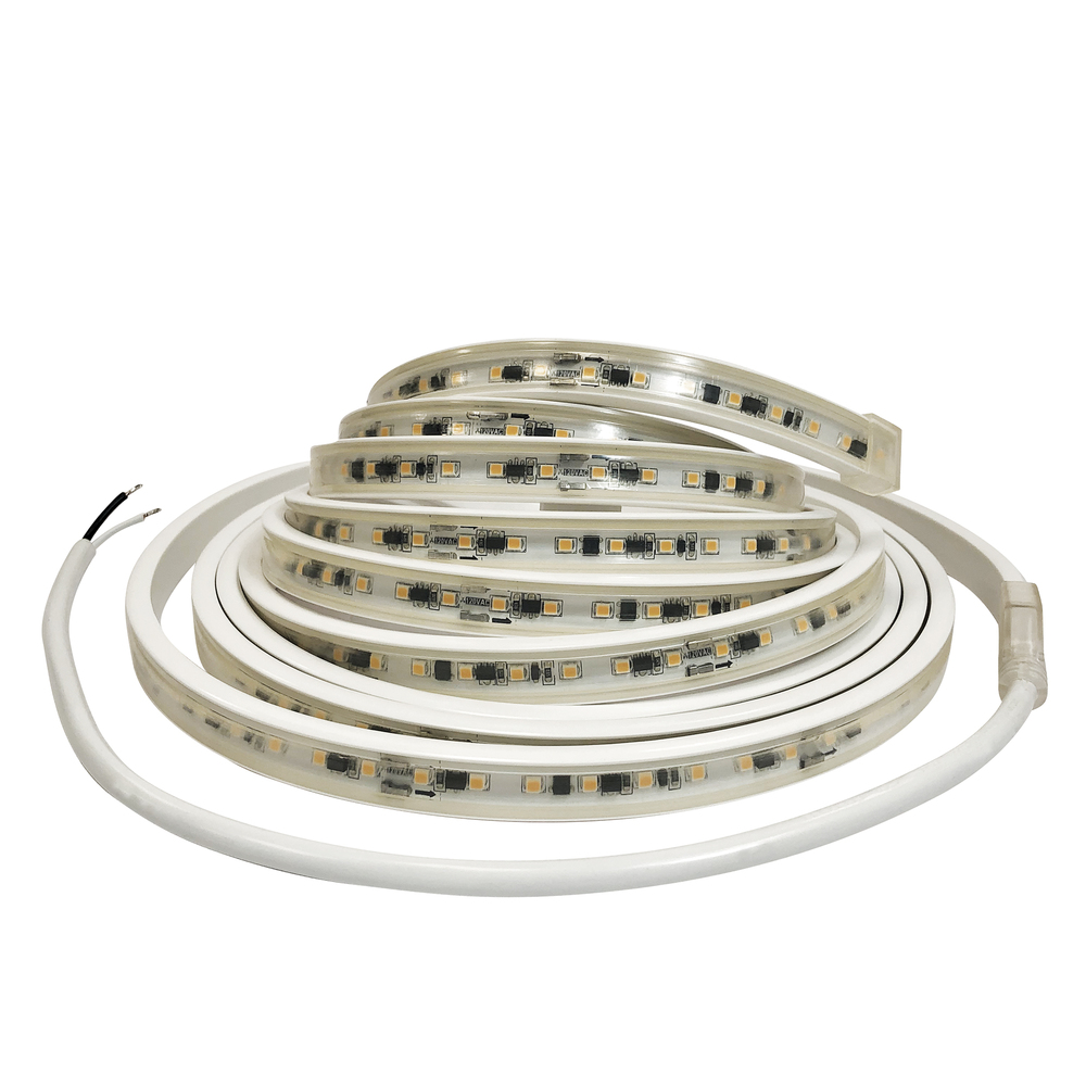 Custom Cut 20-ft 120V Continuous LED Tape Light, 330lm / 3.6W per foot, 3000K, w/ Mounting Clips and