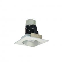 Nora NIR-4SC50XHW - 4" Iolite LED Square Adjustable Cone Retrofit, 800lm / 14W, 5000K, Haze Reflector / White Flange