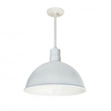 Nora NRLM-16ST3830WWLE4/12 - 16" RLM 12" Stem Mounted LED Shade, 3800lm, 3000K, White, 120V 0-10V/Triac/ELV & 277V 0-10V