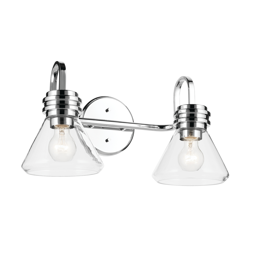 Farum 19.25" 2-Light Vanity Light with Clear Glass in Chrome