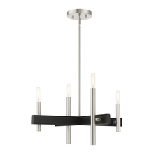 Livex Lighting 49344-91 - 4 Lt Brushed Nickel  Chandelier