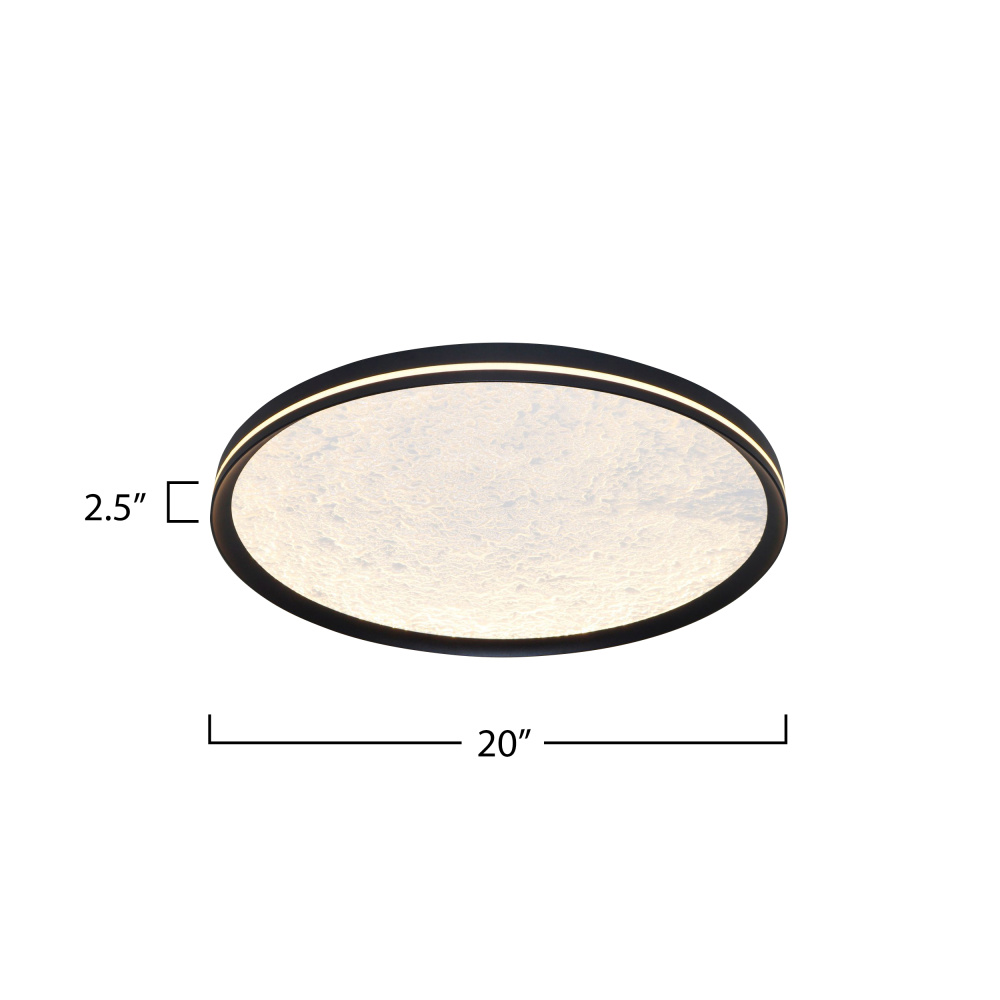 Luna Integrated LED Flush Mount 20", Black