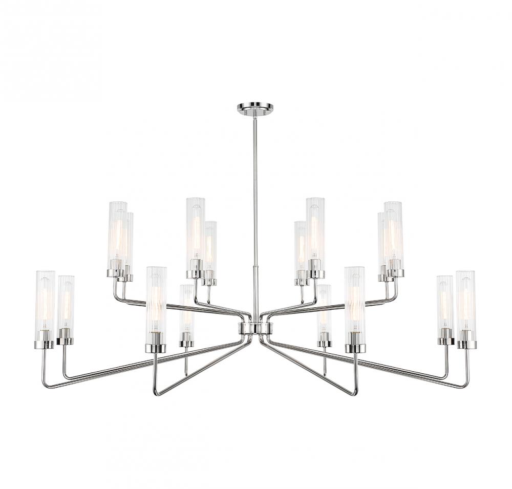 Baker 16-Light Chandelier in Polished Nickel