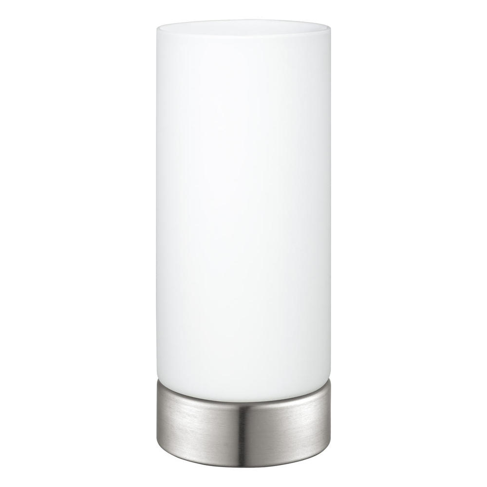 1 LT Table Lamp w/ Matte Nickel Finish & White Glass Shade