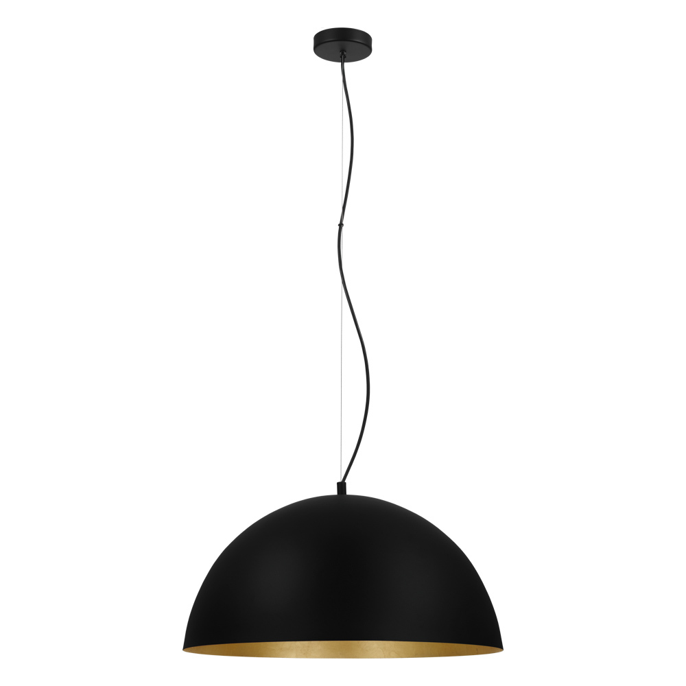 1 LT Pendant w/ Black Finish & Black w/ Gold Leaf Interior Shade