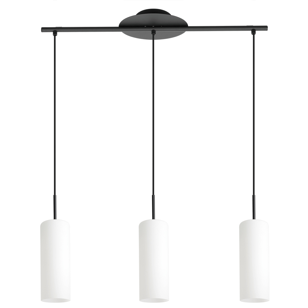 3 LT Linear Pendant w/ Structured Black Finish &  Opal Glass Shade