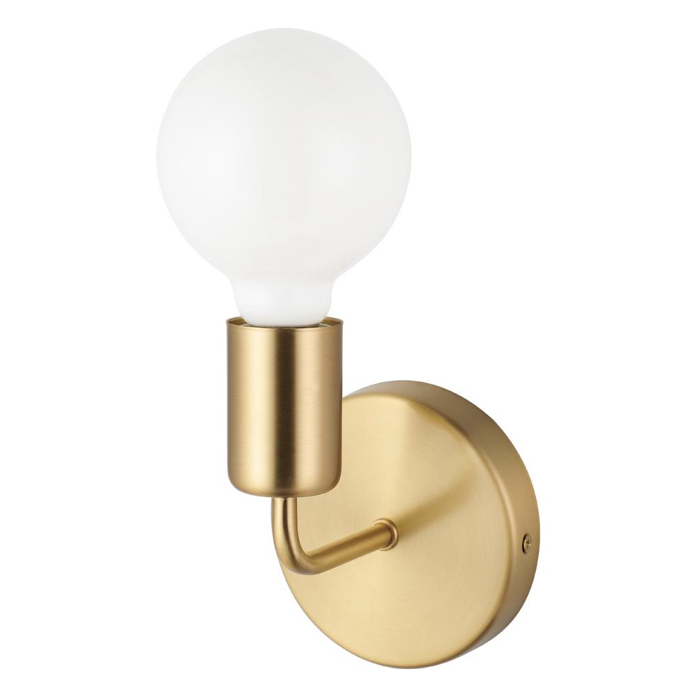 1 LT Open Bulb Wall Light w/ a Brushed Gold Finish