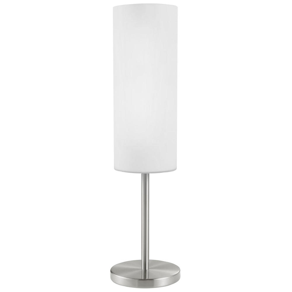 1 LT Table Lamp w/ Matte Nickel Finish & White Frosted Glass Shade