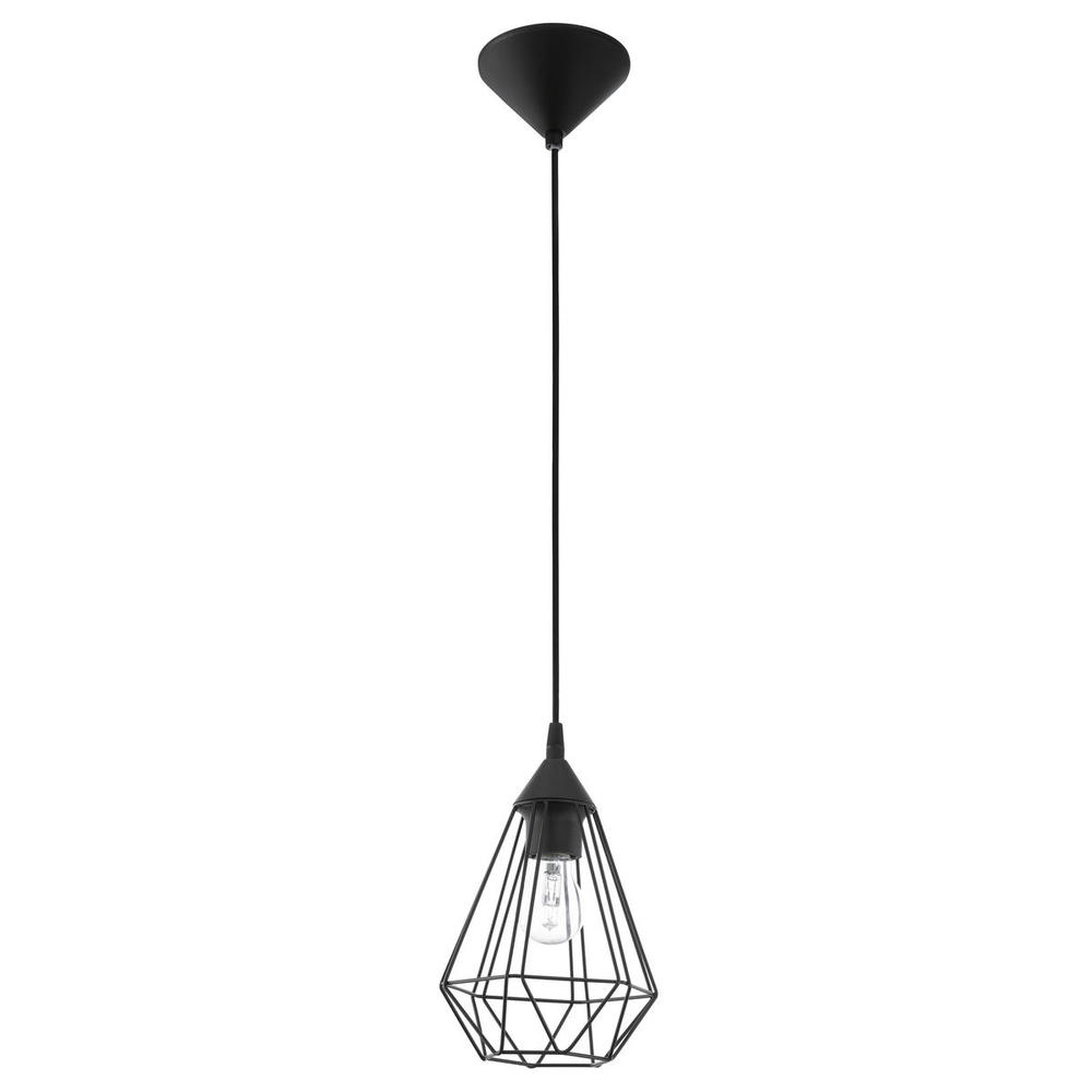 1 LT Open Frame Geometric Pendant w/ a Matte Black Finish