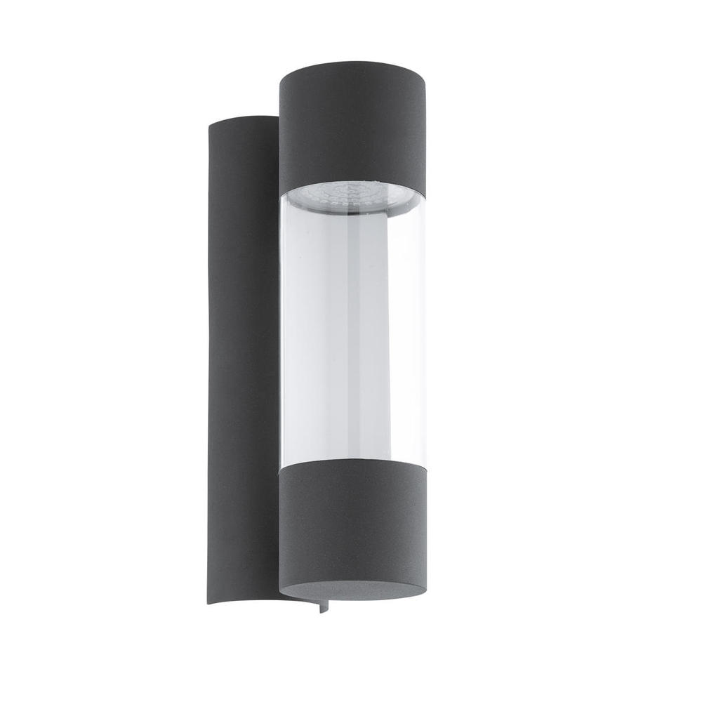 LED Outdoor Wall Light w/ Anthracite Finish & Clear Acrylic Shade