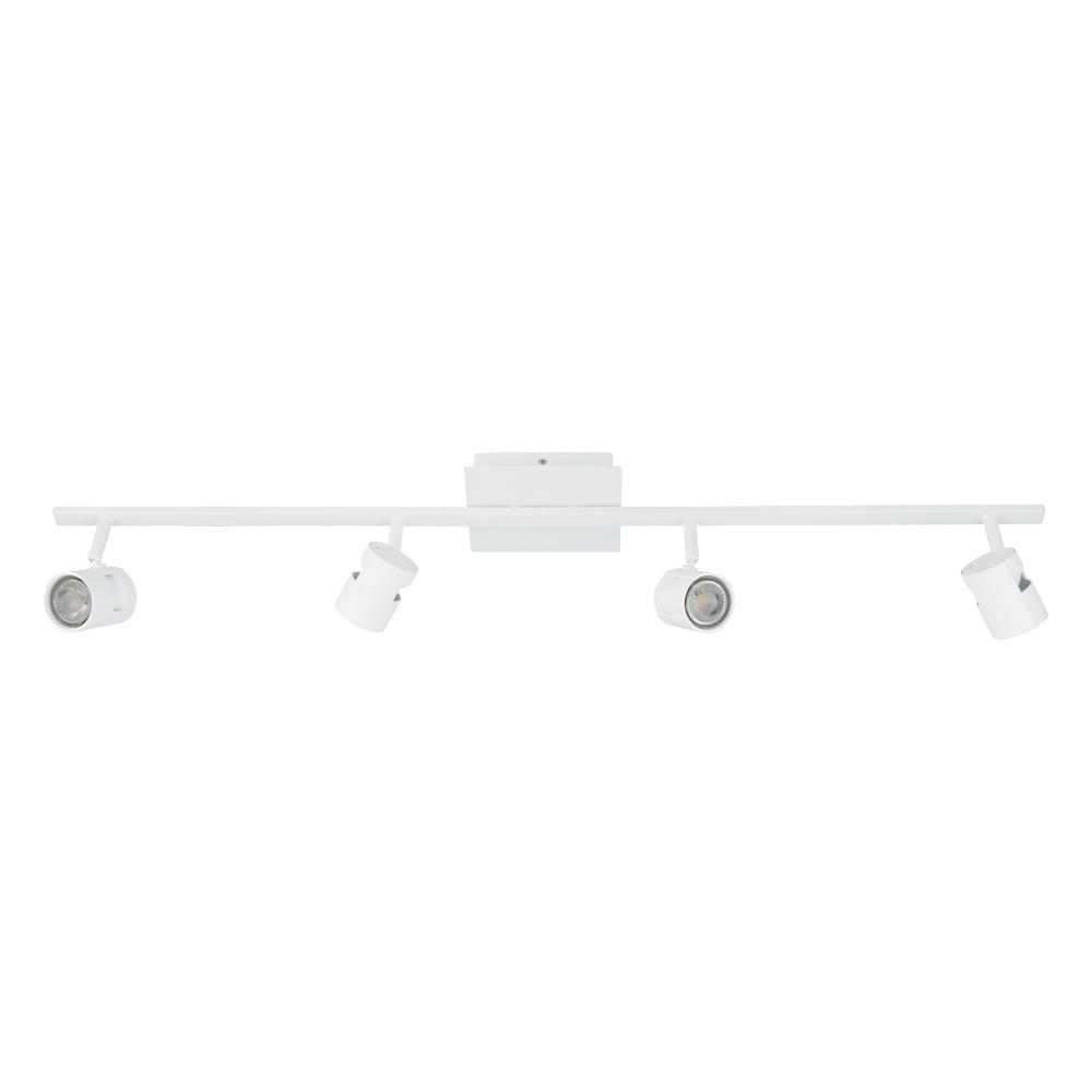 4 LT Fixed Track Light w/ White Finish & White Adjustable Lamp Heads