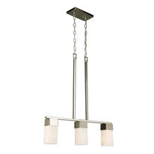 Eglo 202868A - 3 LT Linear Pendant w/ Brushed Nickel Finish & Frosted Glass Shades