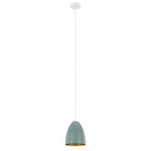 Eglo 204083A - 1 LT Mini Pendant w/ White Finish & Green & Gold Shade