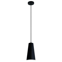 Eglo 205651A - 1 LT Mini Pendant w/ Black Finish & Black & White Metal Shade