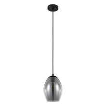 Eglo 39564A - 1 LT Pendant w/ Black Finish & Chrome Smoked Glass Shade