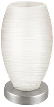 Eglo 88957A - 1 LT  Table Lamp w/ Matte Nickel Finish & White Wiped Glass