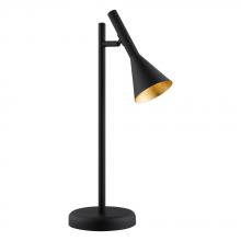 Eglo 97805A - 1 LT Table Lamp w/ Black Finish & Black w/ Gold Interior Metal Adjustable Shade