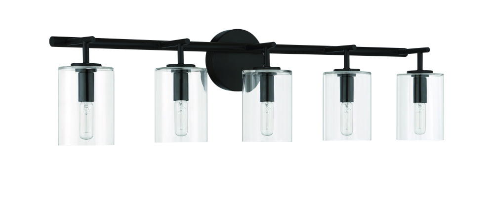 Hailie 5 Light Vanity in Flat Black