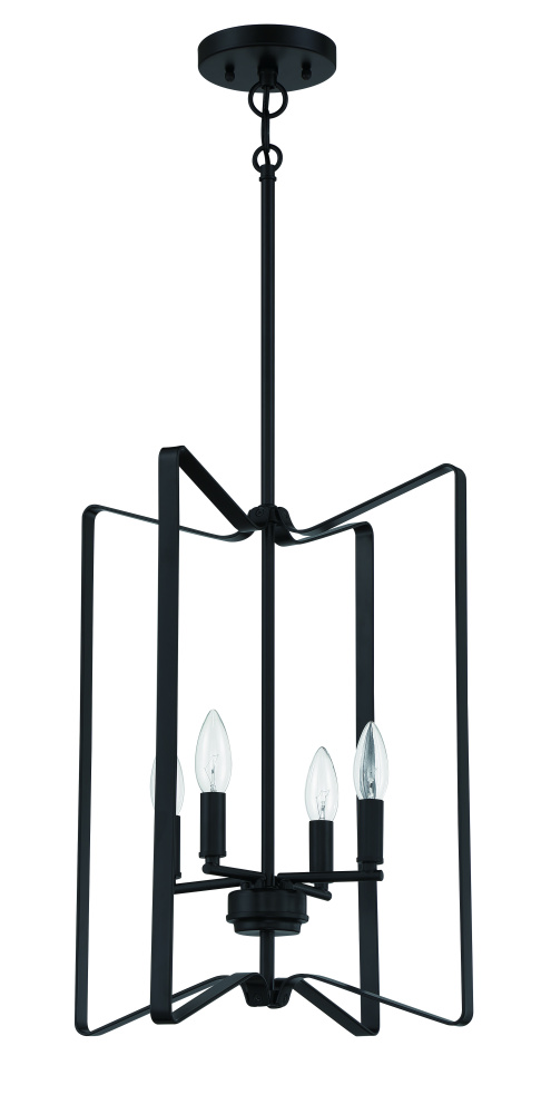 Shayna 4 Light Foyer in Flat Black