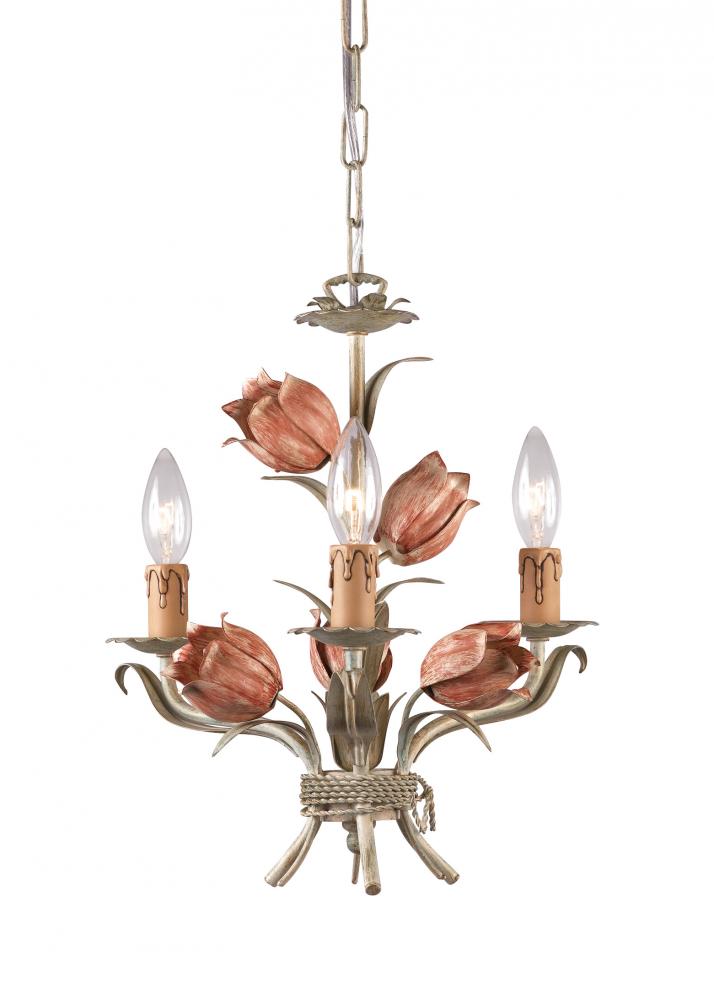 Crystorama Southport 3 Light Sage Rose, Mini Chandelier Accent Lamp