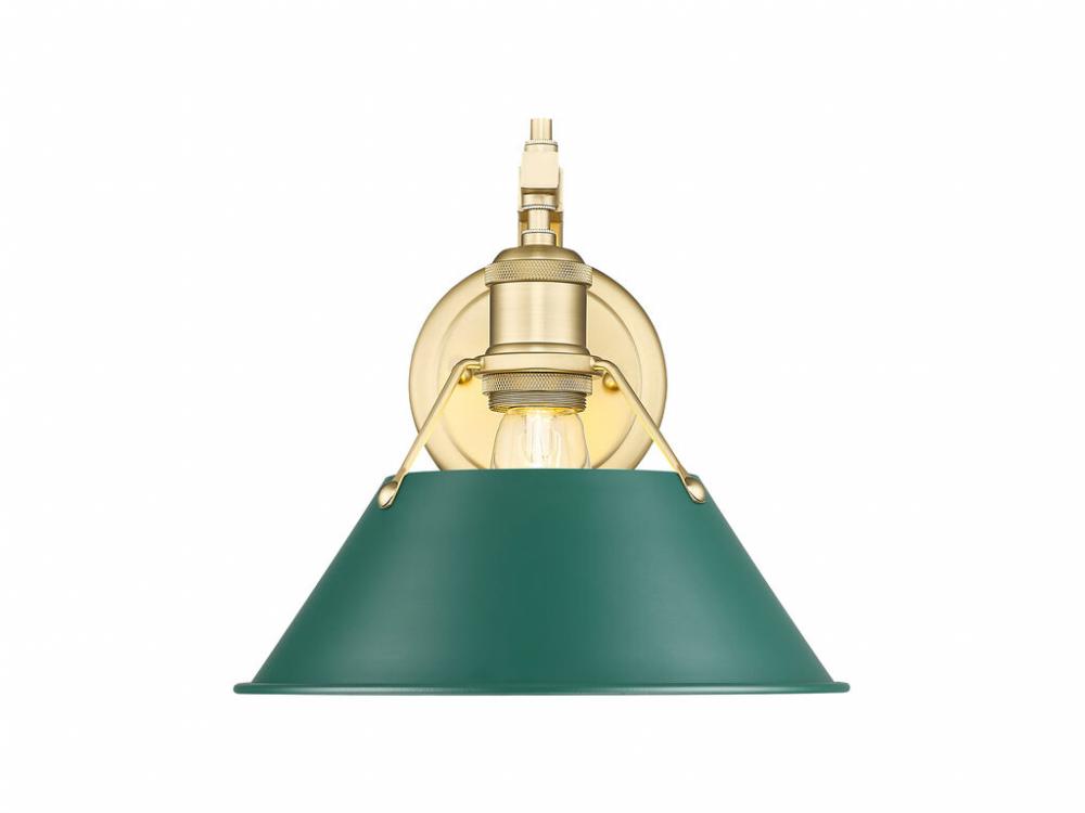 Orwell 1-Light Wall Sconce in Brushed Champagne Bronze with Pine Green