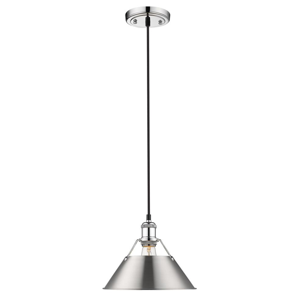 Orwell 10" Wide Medium Pendant in Chrome with Pewter