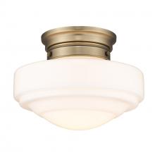Golden 0508-SF MBS-VMG - Ingalls Semi-Flush in Modern Brass and Vintage Milk Glass Shade