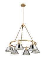Golden 3306-6 BCB-CH - Orwell 6-Light Chandelier in Brushed Champagne Bronze with Chrome