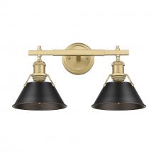 Golden 3306-BA2 BCB-BLK - Orwell 2-Light Vanity Light in Brushed Champagne Bronze with Matte Black