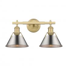 Golden 3306-BA2 BCB-PW - Orwell 2-Light Vanity Light in Brushed Champagne Bronze with Pewter