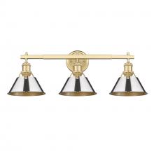 Golden 3306-BA3 BCB-CH - Orwell 3-Light Vanity Light in Brushed Champagne Bronze with Chrome