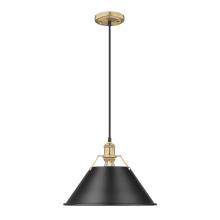 Golden 3306-L BCB-BLK - Orwell 14" Wide Large Pendant in Brushed Champagne Bronze with Matte Black