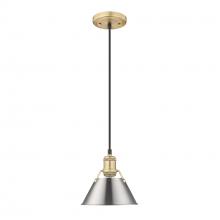Golden 3306-S BCB-PW - Orwell 7.5" Wide Small Pendant in Brushed Champagne Bronze with Pewter