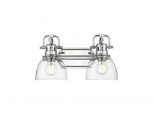 Golden 3602-BA2 CH-CLR - Duncan 2-Light Bath Vanity in Chrome with Clear Glass