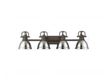 Golden 3602-BA4 RBZ-CH - Duncan 4-Light Bath Vanity in Rubbed Bronze with Chrome