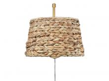 Golden 3694-A1W BCB-WSG - Ryleigh 1-Light Swing Arm in Brushed Champagne Bronze with Woven Sweet Grass