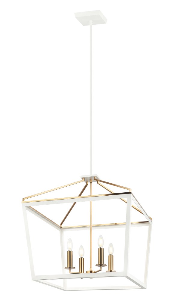 Mavonshire White + Aged Gold Brass Chandelier