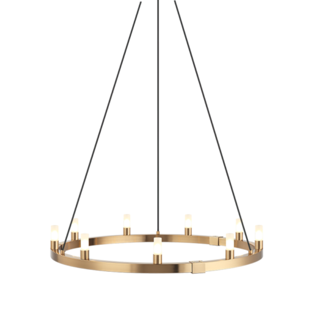 Cascadian Aged Gold Brass Chandelier