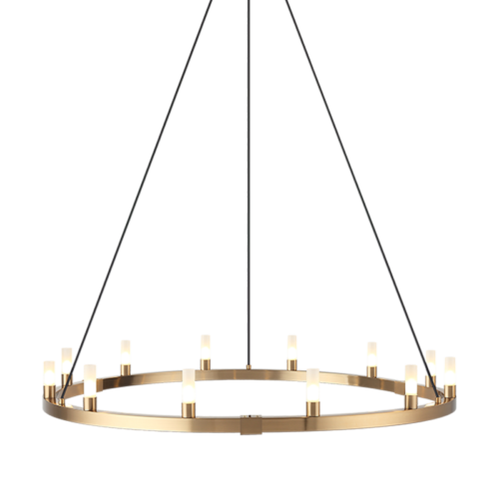 Cascadian Aged Gold Brass Chandelier