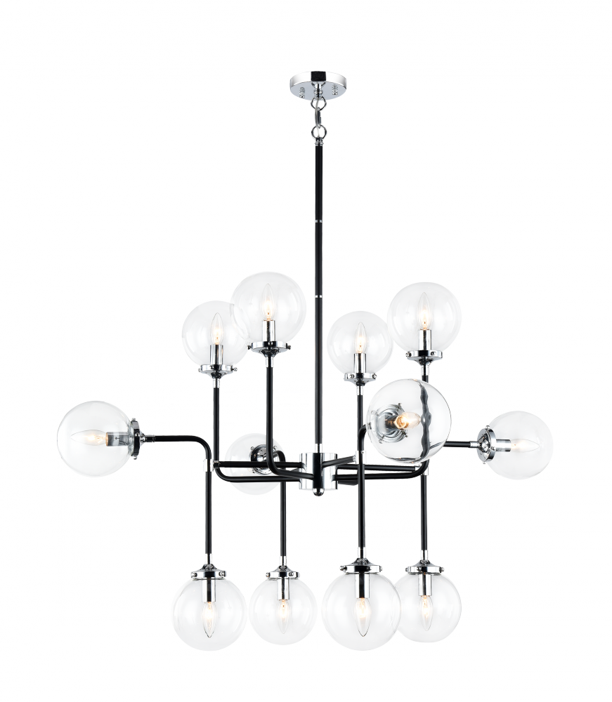 Particles Black and Chrome Pendant