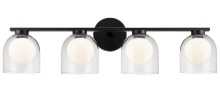 Matteo Lighting W60704BKCL - Derbishone Black Wall Sconce