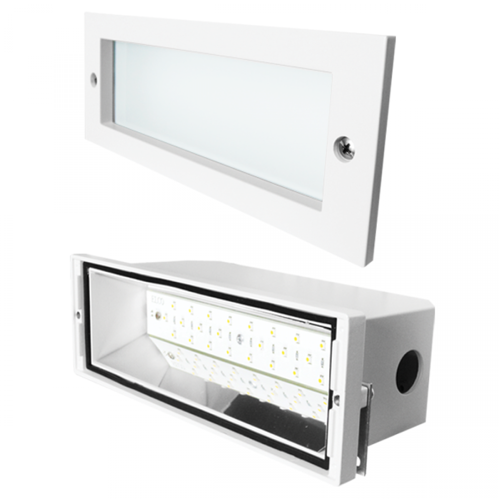 DIECAST LED STEP LGT W/ CLR LENS 12W