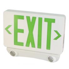 Elco Lighting EE86HG - LED COMBO EXIT W/LED HEADS GREEN