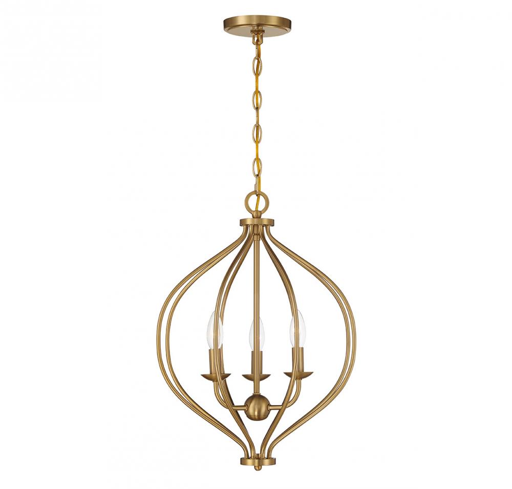 Orchid 3 Light Pendant in Warm Brass V6 L7 1297 3 322 COFFMAN HOME DECOR